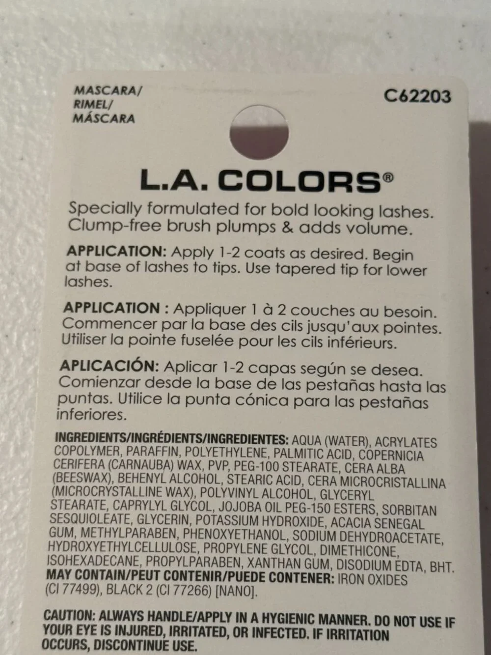 LA Colors Bold Lash Mascara Very Black Defining Volume 2 Pack New
